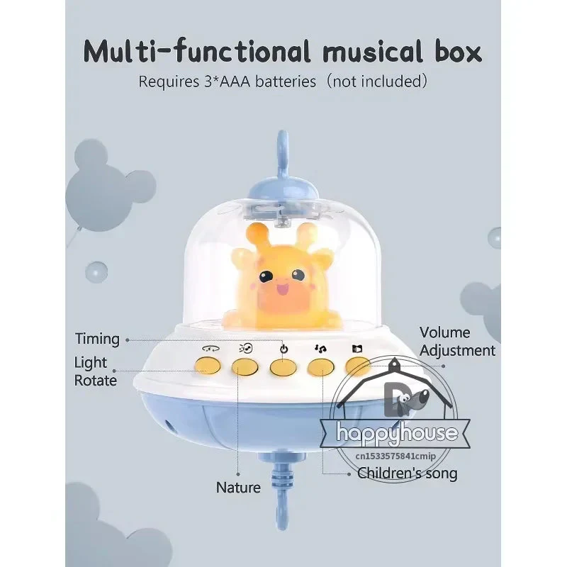 Musical Baby Crib Mobile - Lights, Music & Projection | Remote Control Crib Toy for Newborns - Image 3