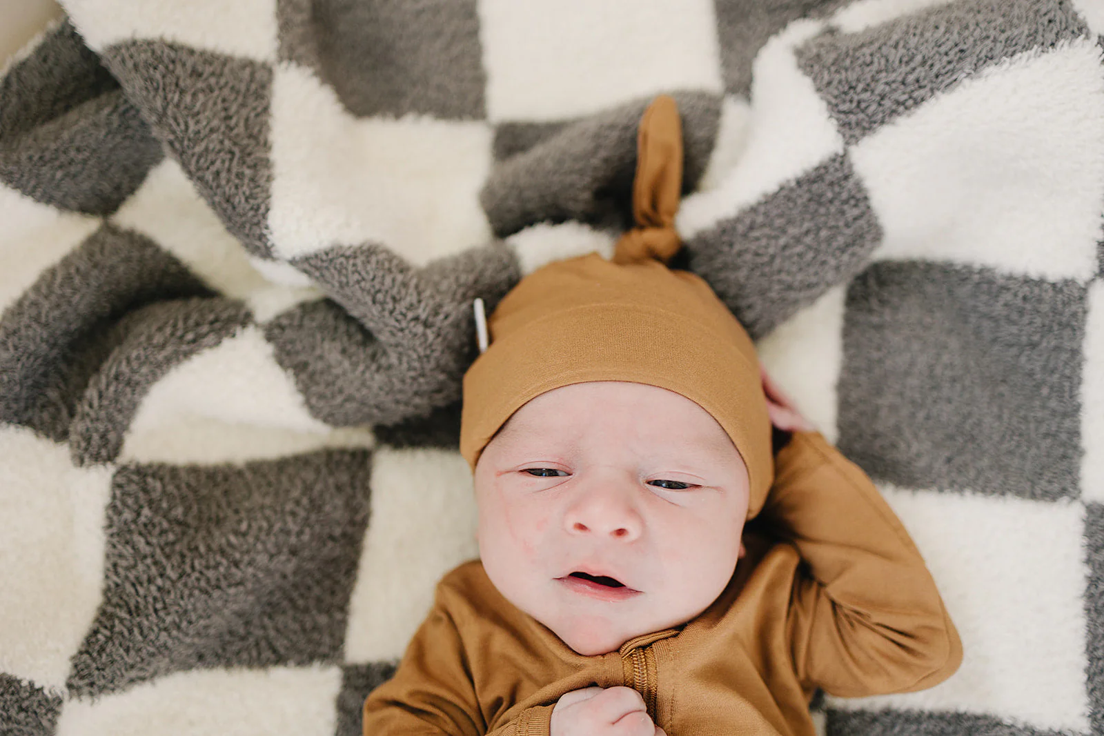 Mustard Bamboo Newborn Knot Hat - Image 2