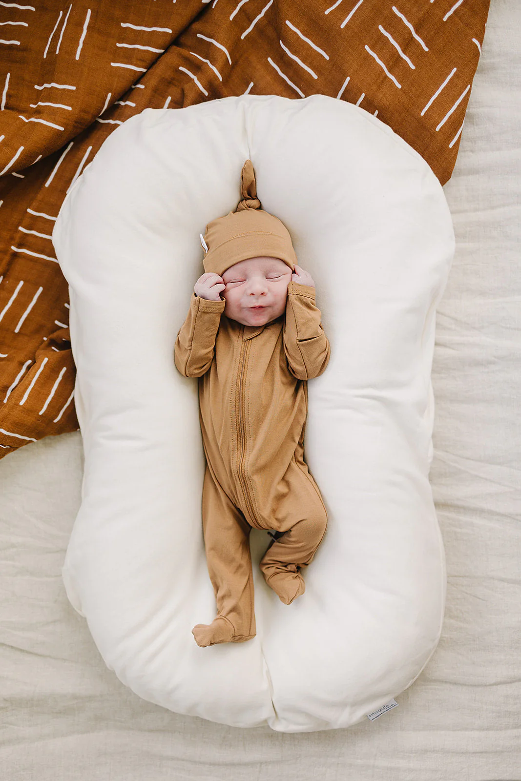 Mustard Bamboo Newborn Knot Hat - Image 3