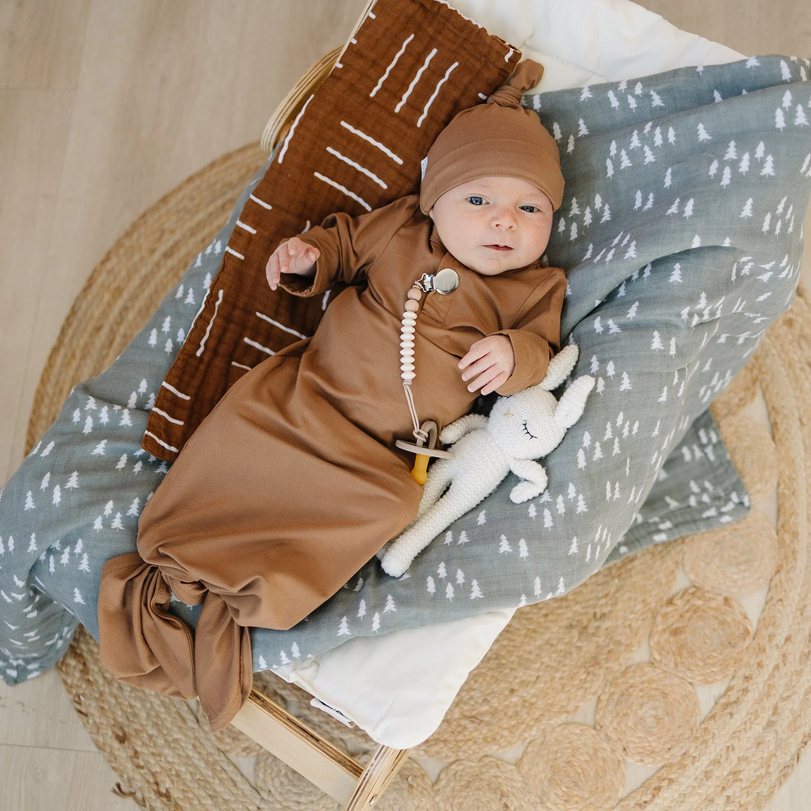 Mustard Bamboo Newborn Knot Hat - Image 6