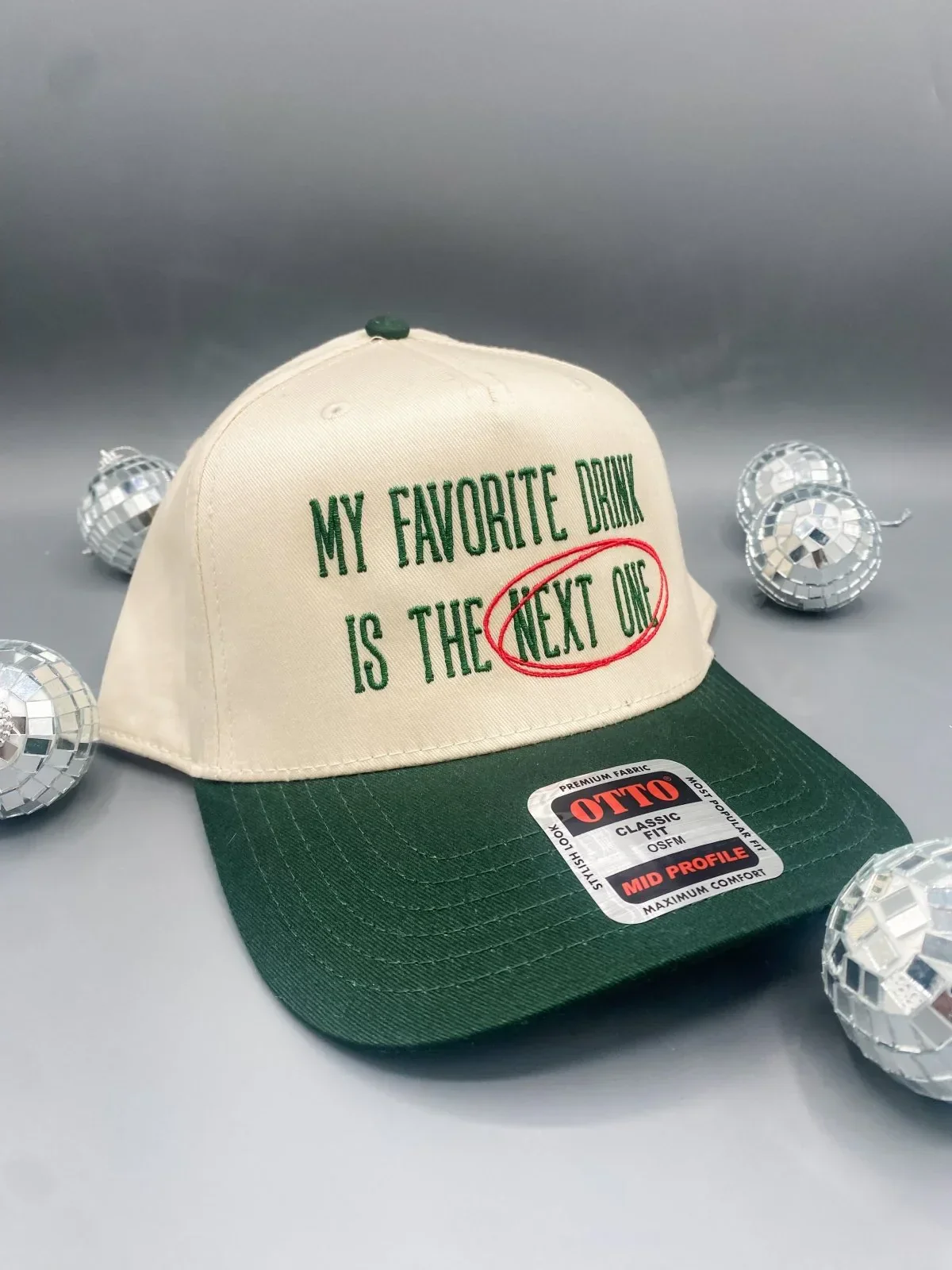My Favorite Drink Is The Next One- Trucker Hat Dark Green/Tan - Image 2