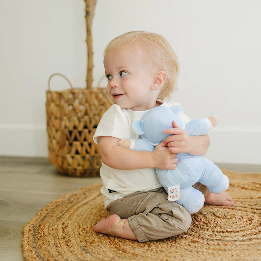 My First Baby Boy Doll in Blue with Rattle - Image 3