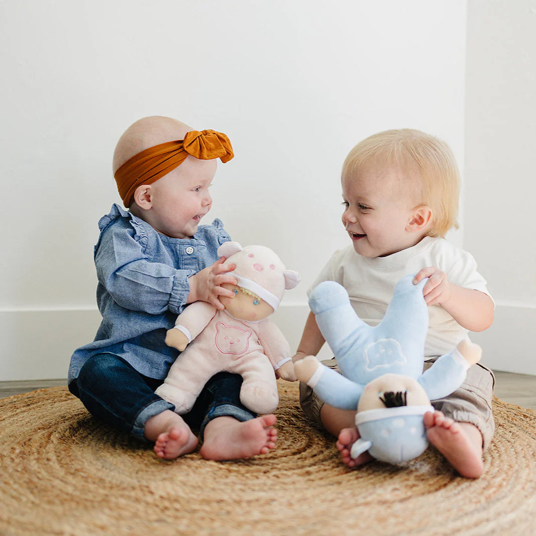 My First Baby Boy Doll in Blue with Rattle - Image 5