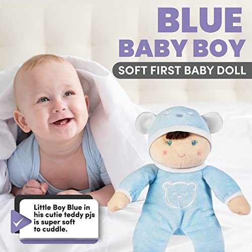 My First Baby Boy Doll in Blue with Rattle - Image 8