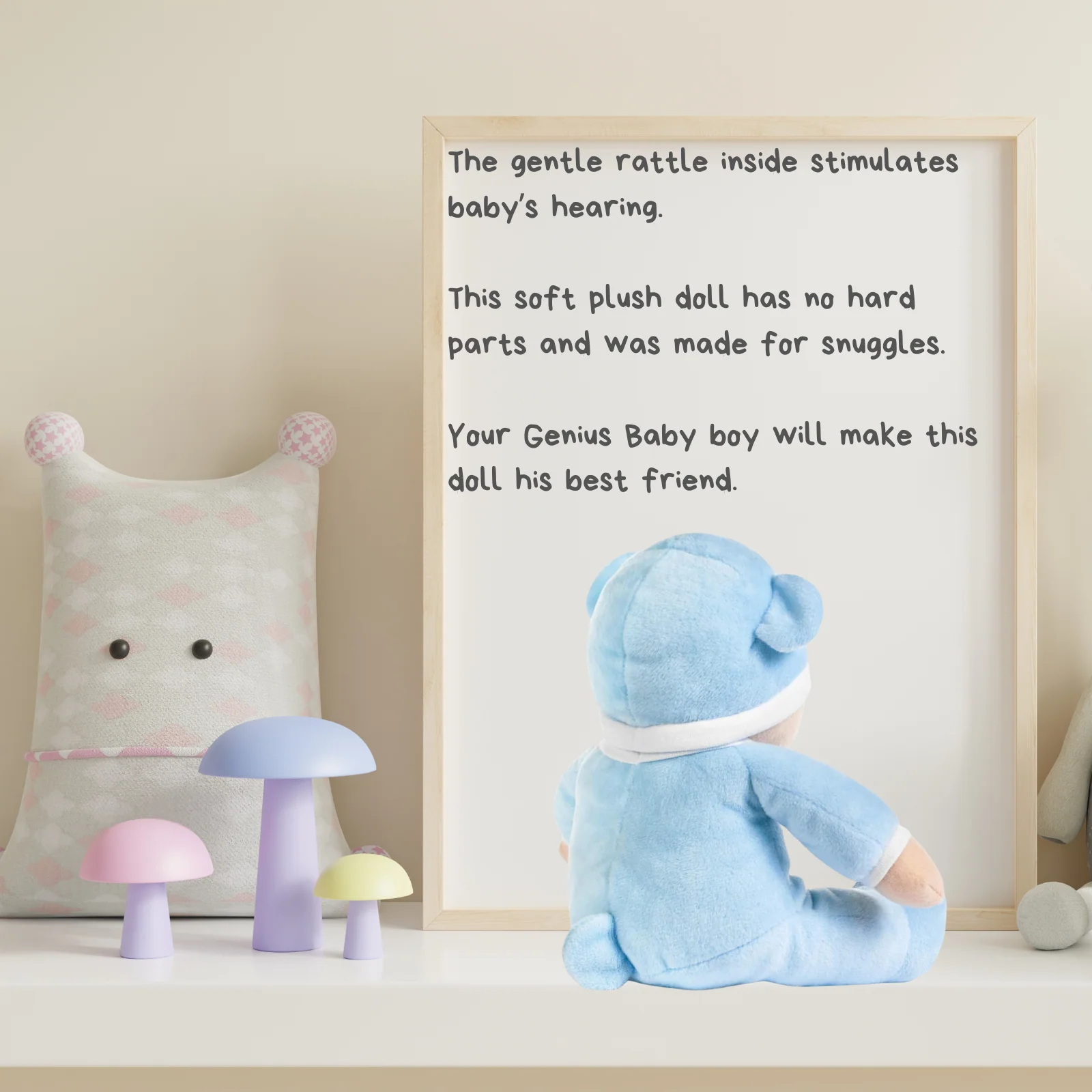 My First Baby Boy Doll in Blue with Rattle - Image 9