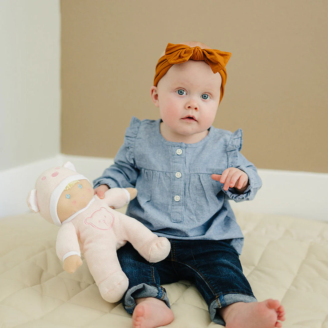 My First Baby Girl Doll in Pink with Rattle - Image 5