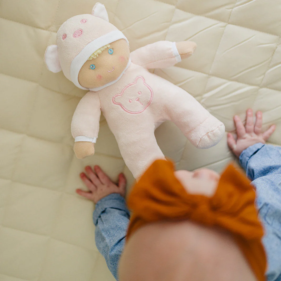My First Baby Girl Doll in Pink with Rattle - Image 7