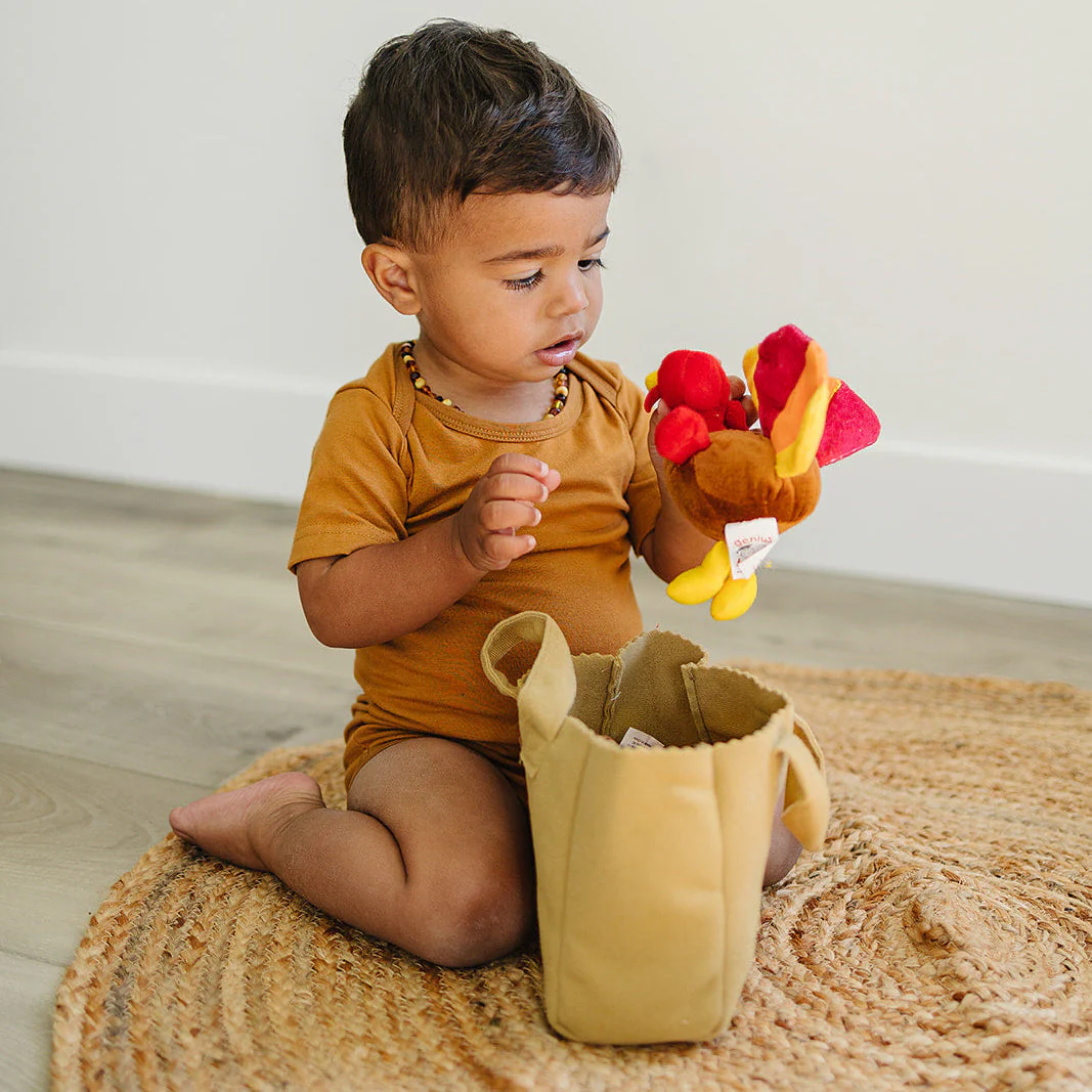 My First Thanksgiving Toy with Plush Gobble Turkey, Teddy Bear, Little Pumpkin Pie - Image 5