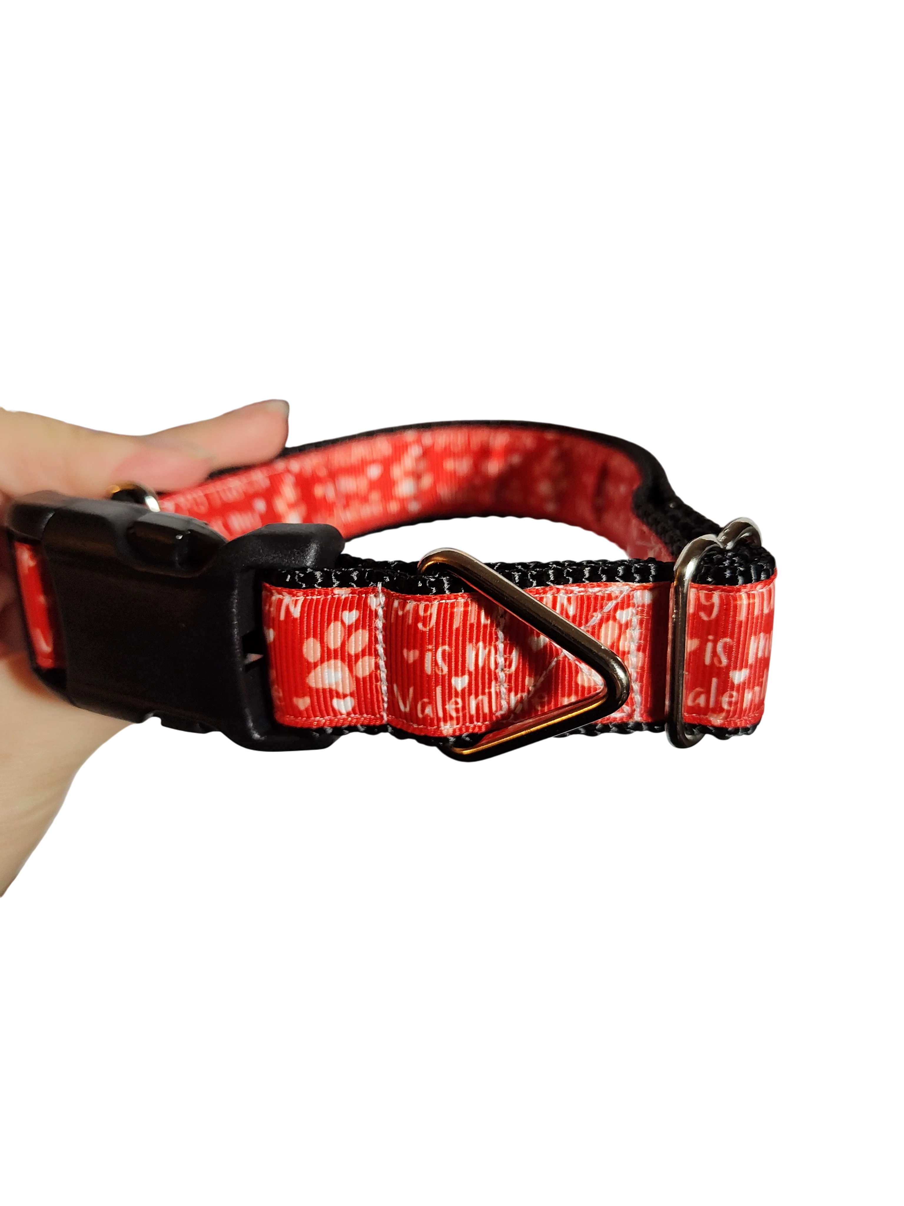 My Human Is My Valentine Nylon Dog Collar - Image 2