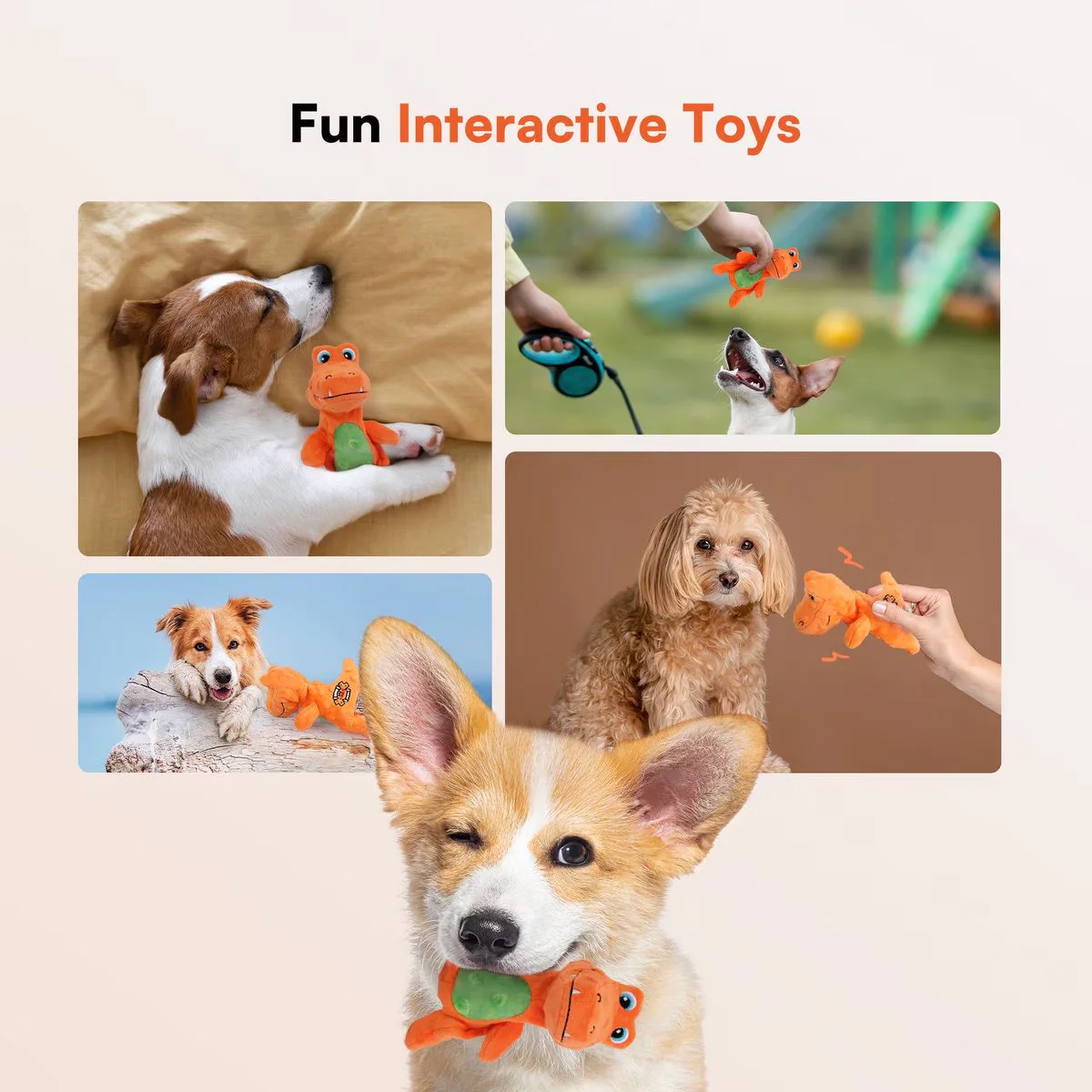 My T-Rex - Squeaky Dog Toys - Tim The Mini T-Rex Plush Dog Toy with Crinkle Paper - S - Image 6