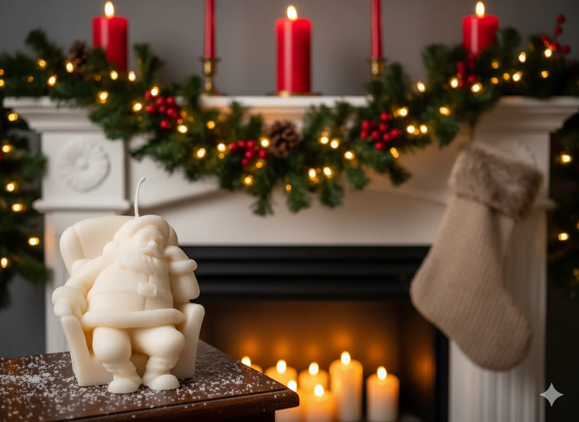 Napping Santa Candle | Sculptural Holiday Soy Wax - Image 2