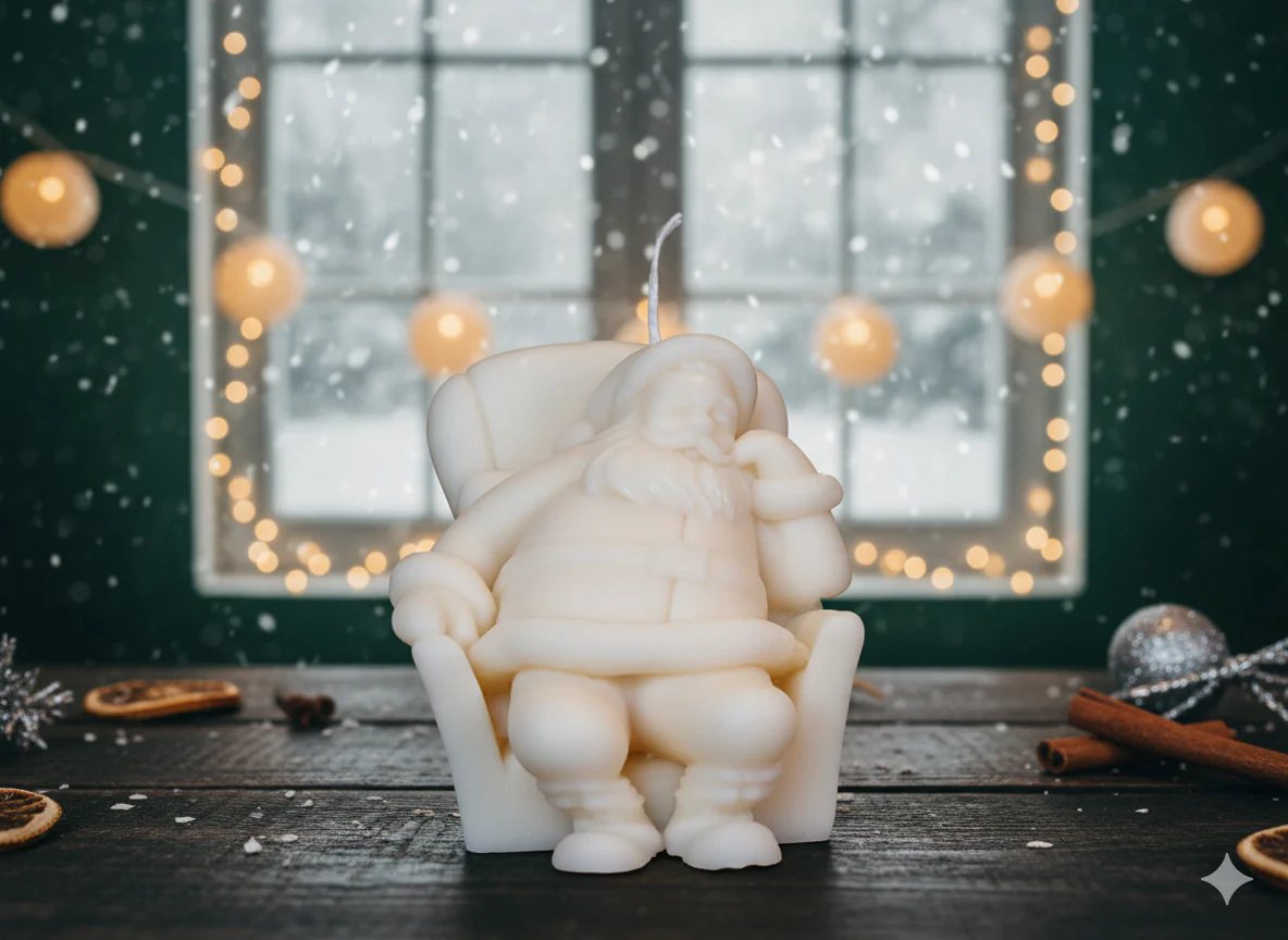 Napping Santa Candle | Sculptural Holiday Soy Wax - Image 3