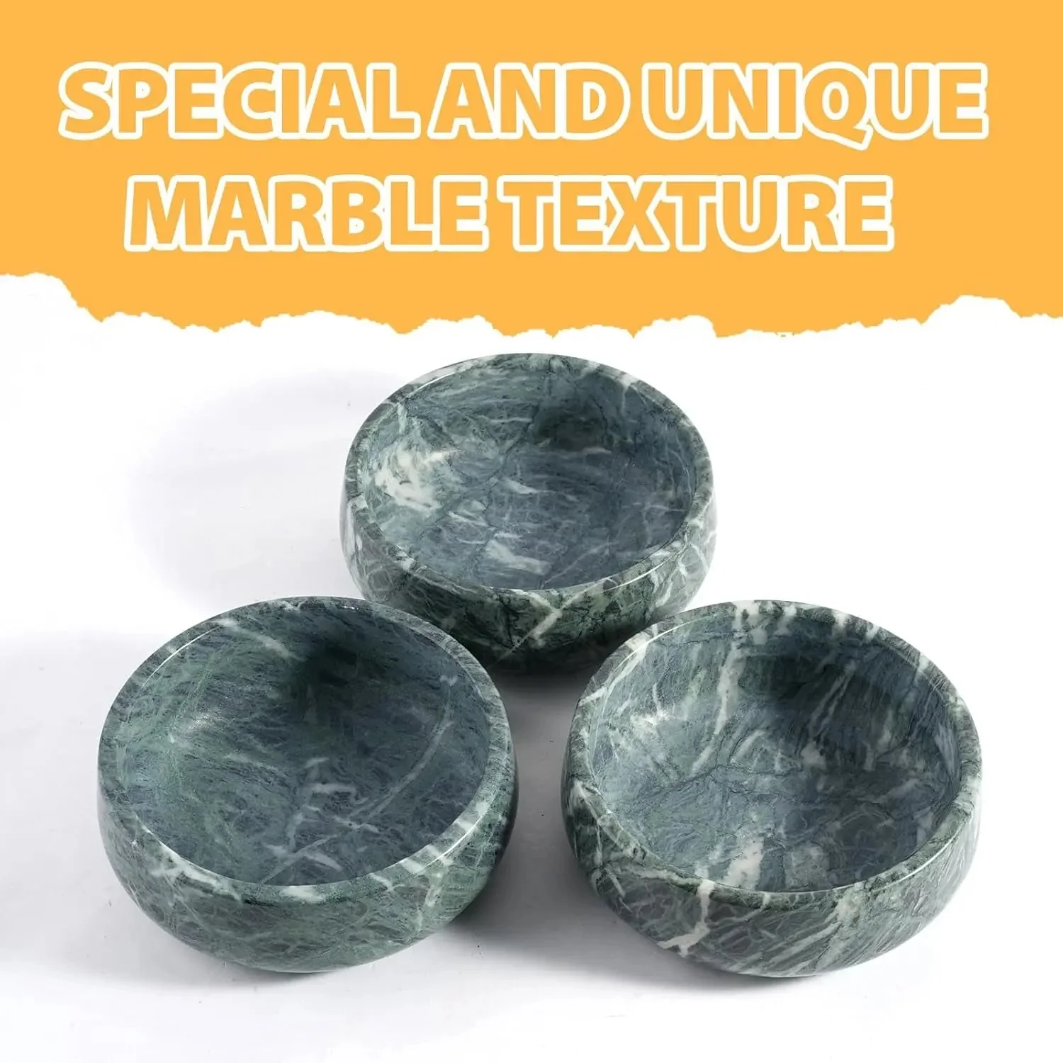 Natural Marble Dog & Cat Bowl | Weighted Non-Slip Pet Food & Water Dish - Image 3