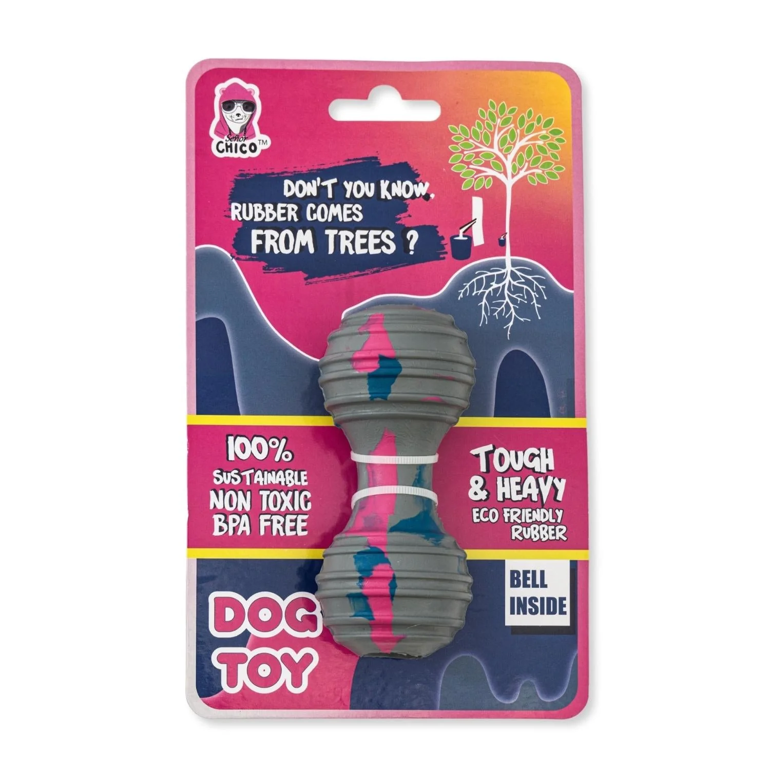 Natural Rubber Dumbbell Dog Chew Toy – Durable & Safe, Fun & Interactive Play - Image 4