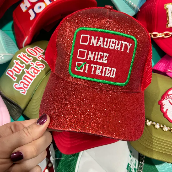Naughty, Nice, I Tried Trucker Hat - Image 2