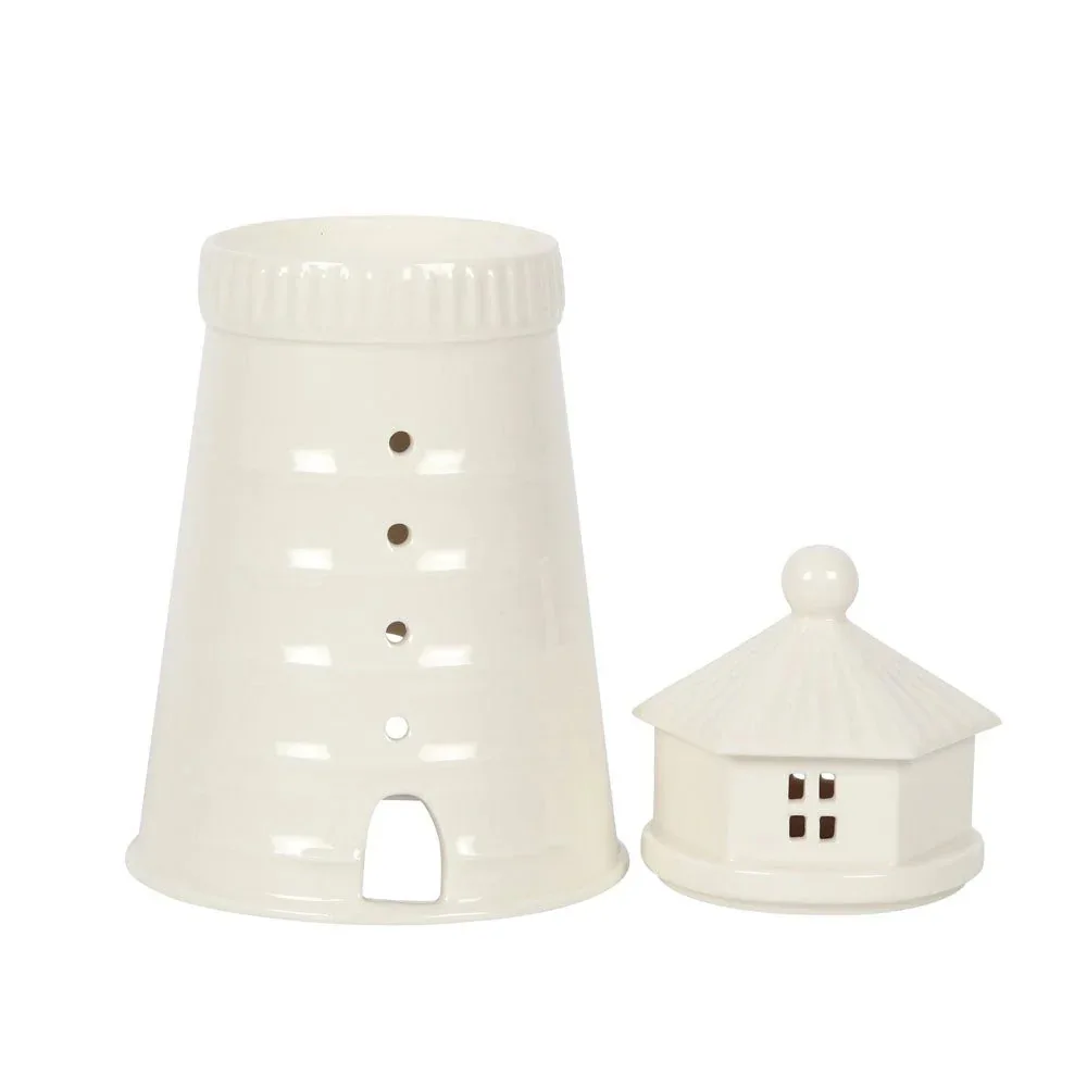 Nautical White Lighthouse Oil Burner and Wax Warmer - Image 2