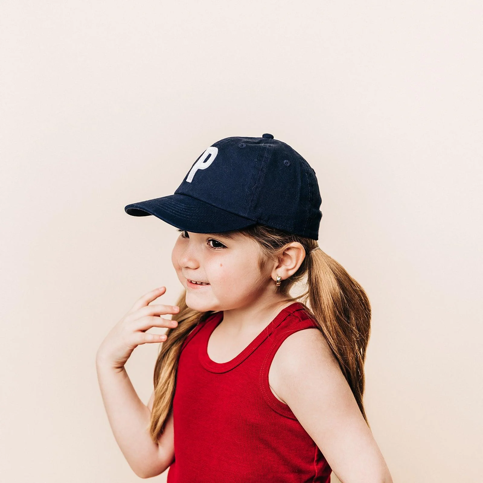 Navy Blue Letter Baseball Hat - Image 12