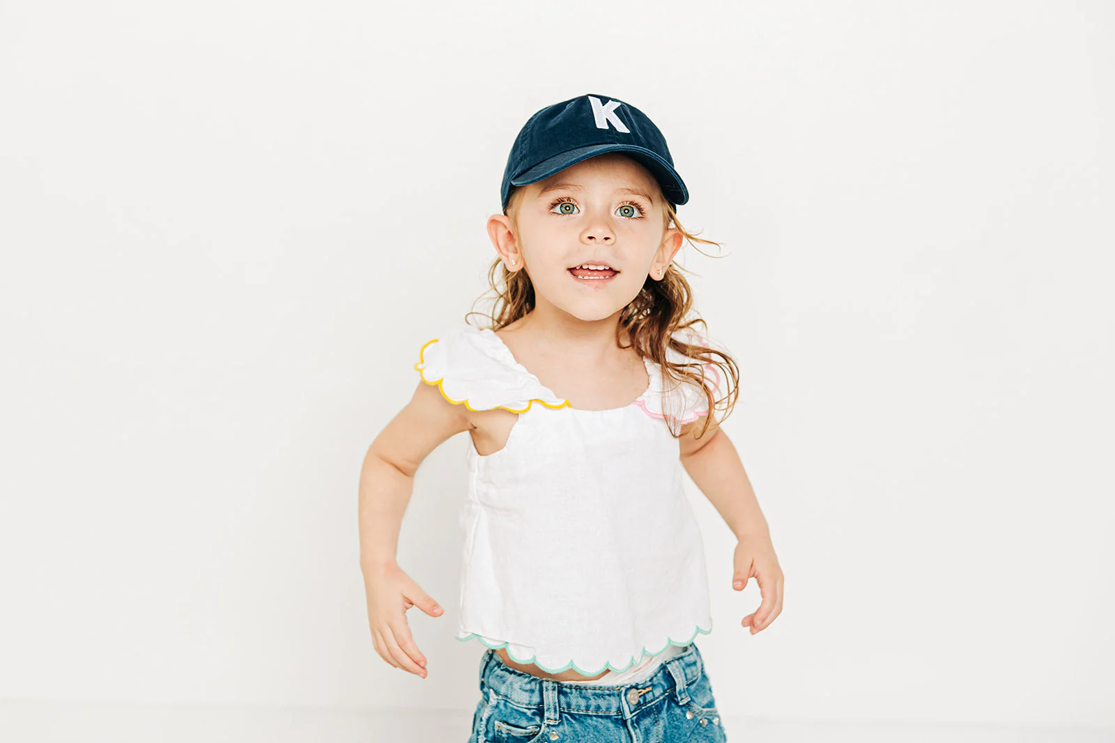 Navy Blue Letter Baseball Hat - Image 3