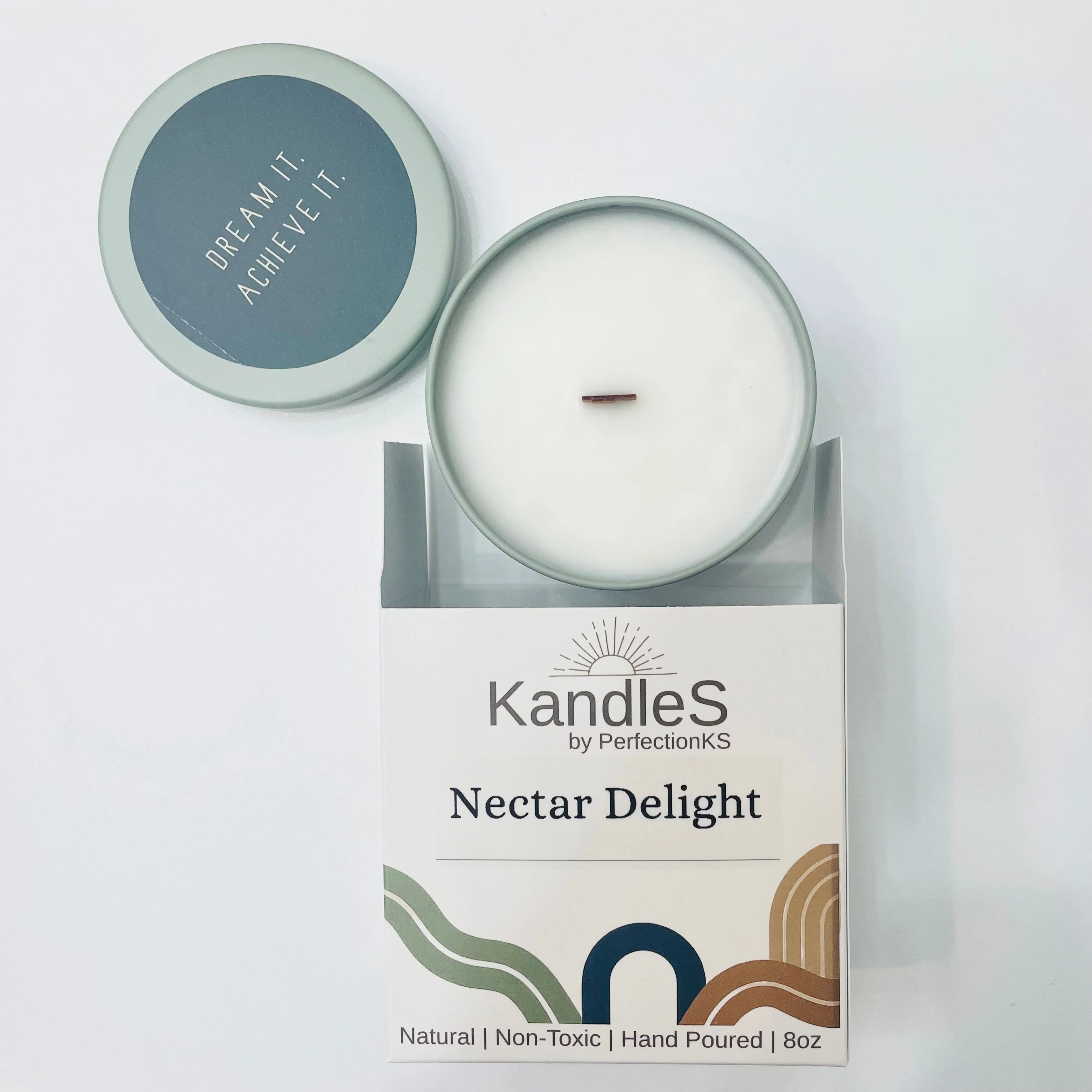 Nectar Delight Luxury Candle | 8oz Non-Toxic Soy Candle with Wooden Wick | Clean Burn - Image 2