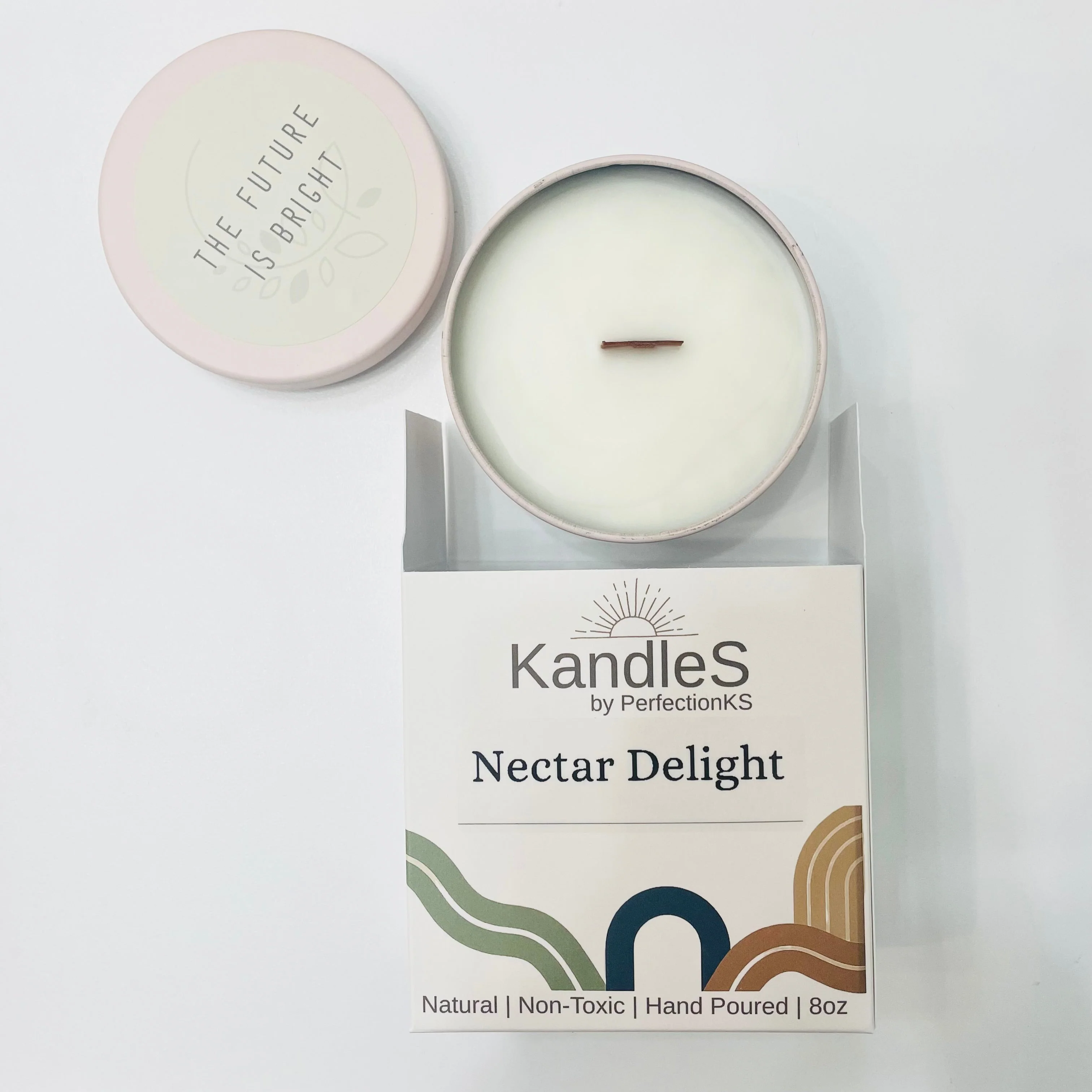 Nectar Delight Luxury Candle | 8oz Non-Toxic Soy Candle with Wooden Wick | Clean Burn - Image 3