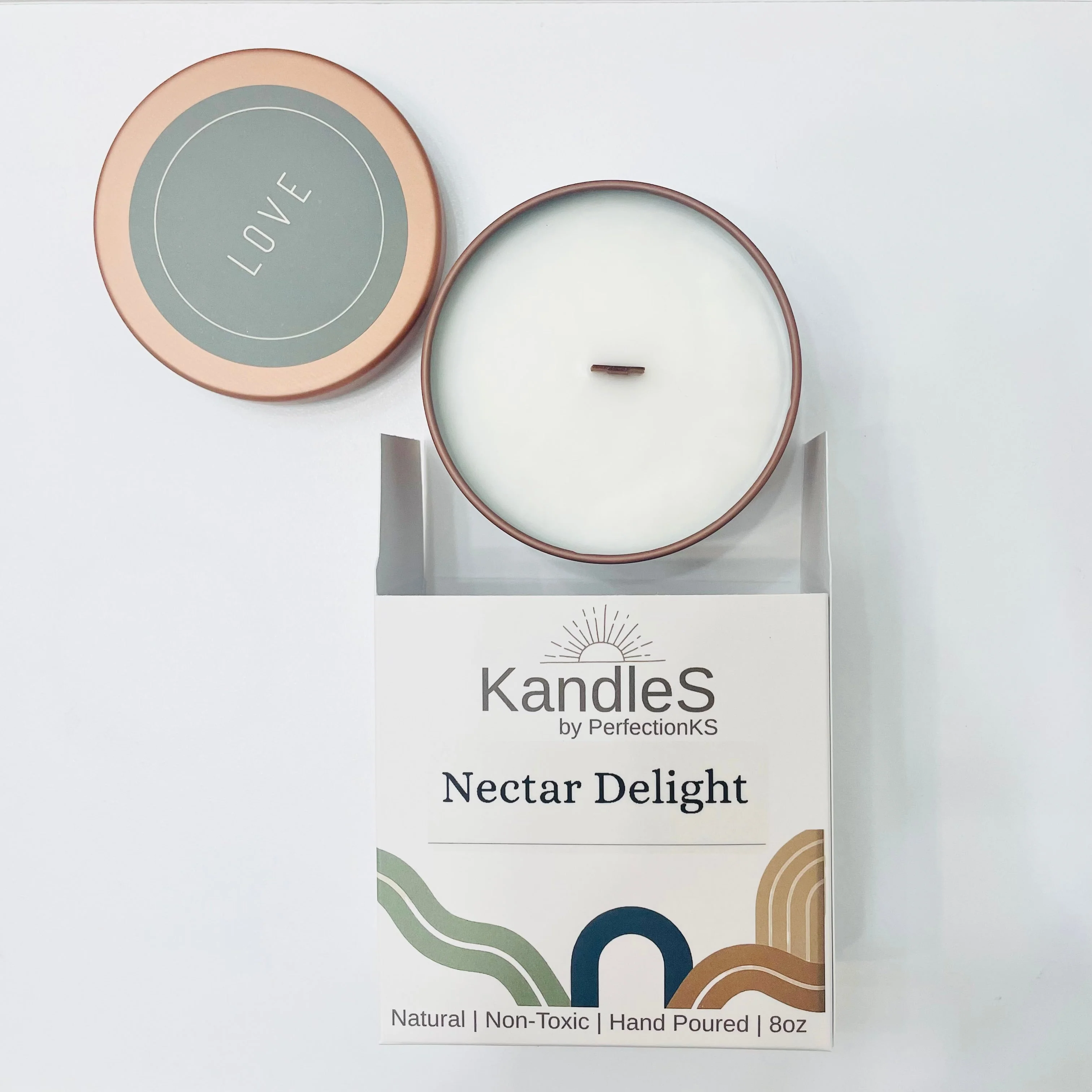 Nectar Delight Luxury Candle | 8oz Non-Toxic Soy Candle with Wooden Wick | Clean Burn - Image 4