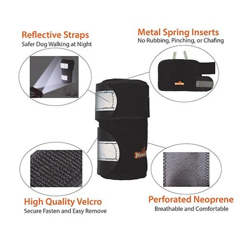 NeoAlly Dog Front Leg Brace with Reflective Straps - Metal Spring Inserts for Carpal Support (Pair) - Image 5