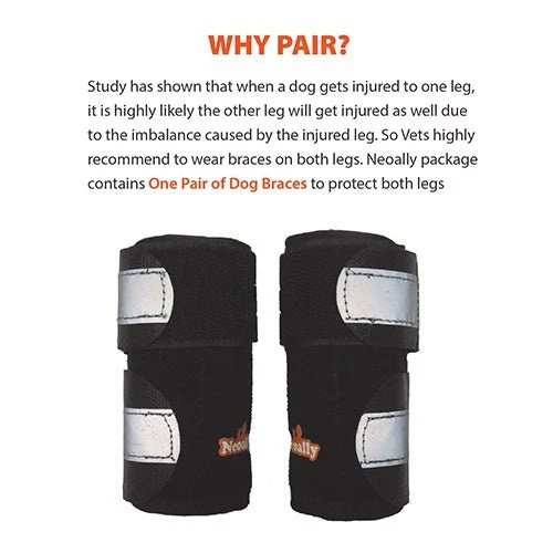 NeoAlly Dog Front Leg Brace with Reflective Straps - Metal Spring Inserts for Carpal Support (Pair) - Image 6