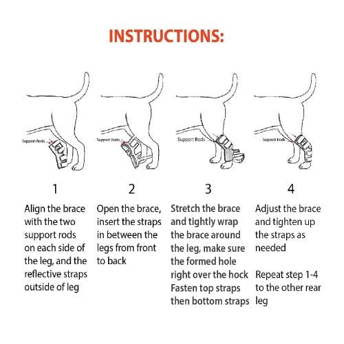 NeoAlly Dog Rear Leg Hock Brace with Metal Spring Strips for Large Dogs [Long Version] (Pair) - Image 3
