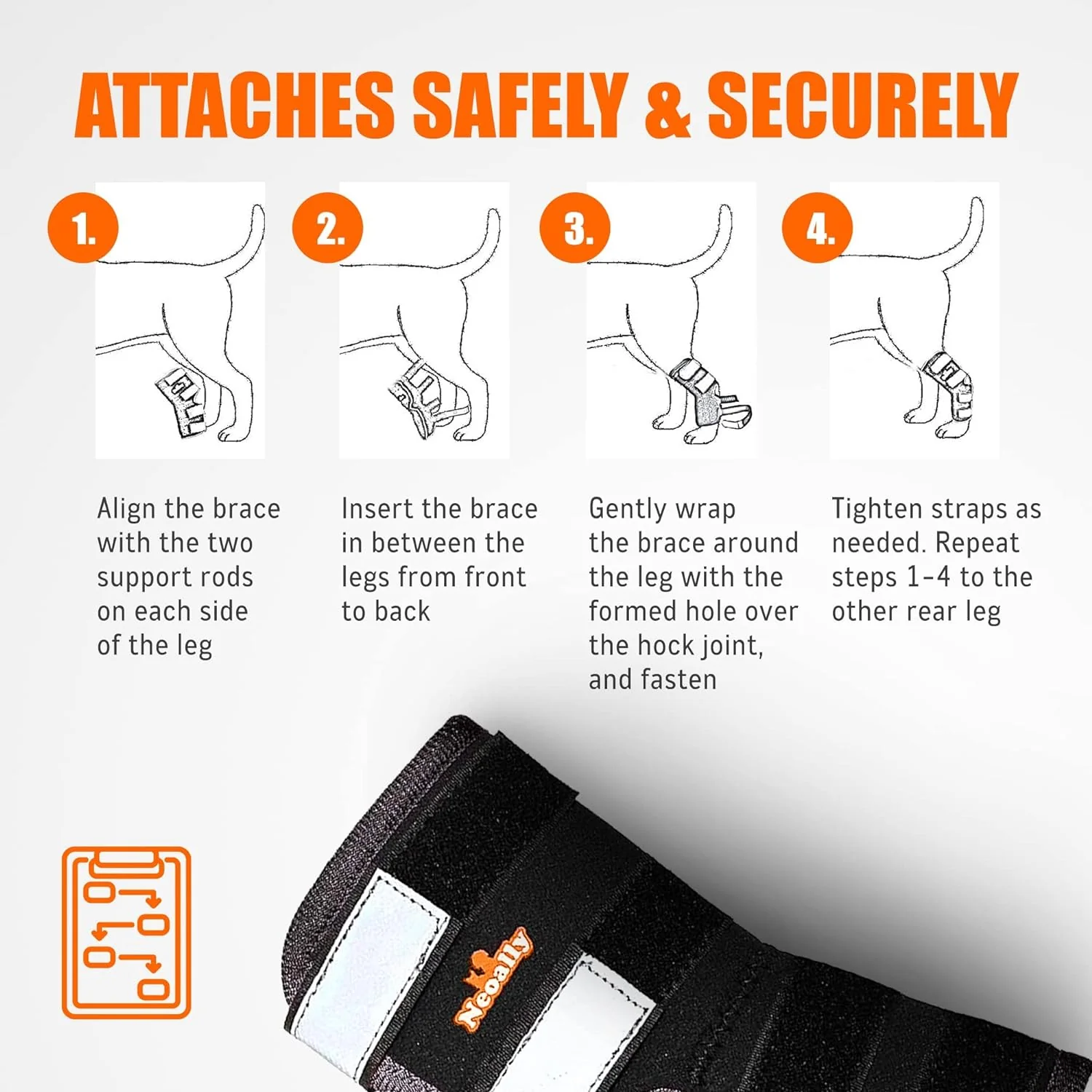 NeoAlly Dog Rear Leg Hock Brace with Safety Reflective Straps for Large Dogs [Long Version] - Image 10
