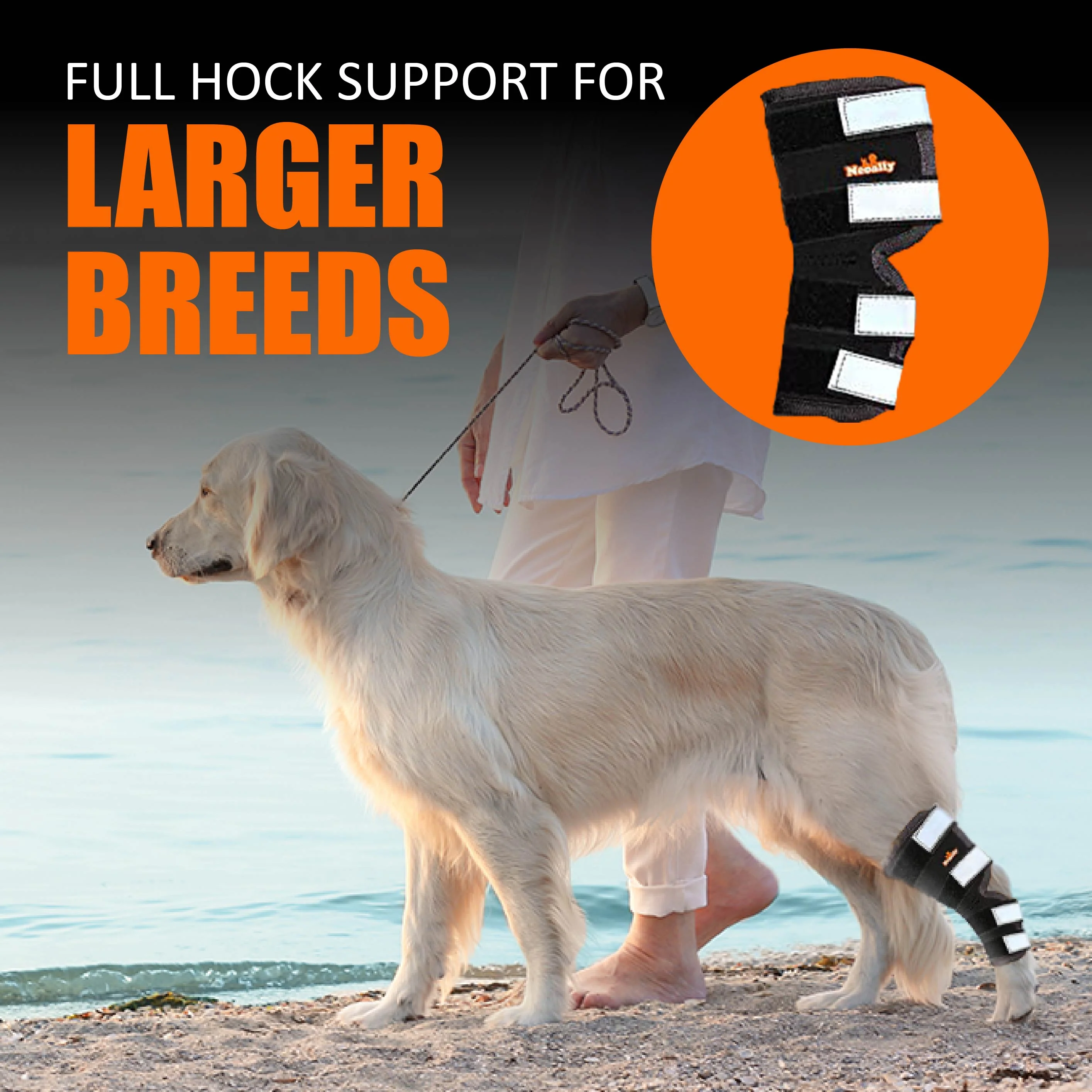 NeoAlly Dog Rear Leg Hock Brace with Safety Reflective Straps for Large Dogs [Long Version] - Image 12