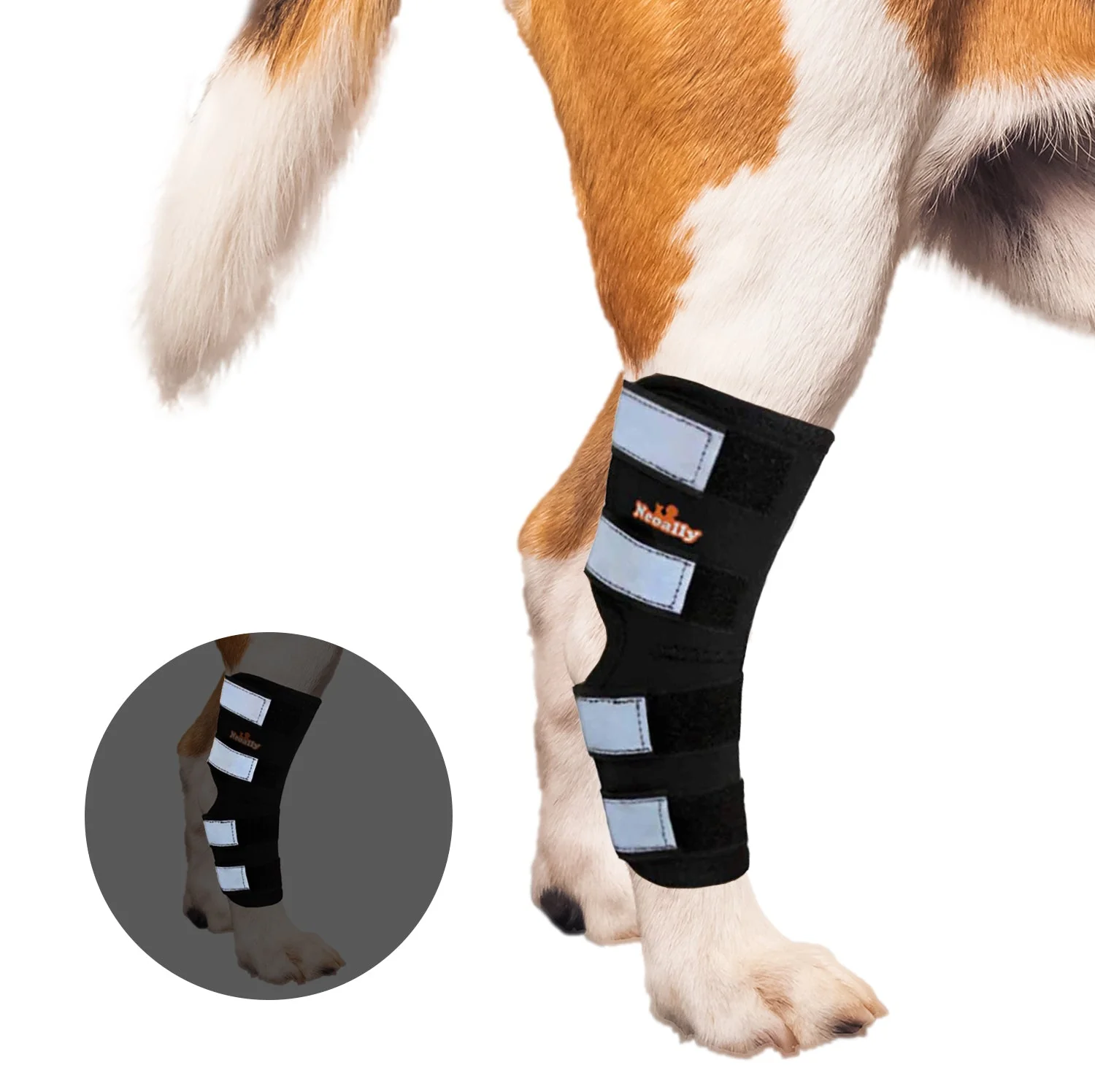 NeoAlly Dog Rear Leg Hock Brace with Safety Reflective Straps for Large Dogs [Long Version] - Image 4