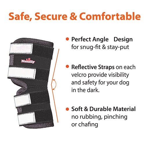 NeoAlly Dog Rear Leg Hock Brace with Safety Reflective Straps for Large Dogs [Long Version] - Image 6