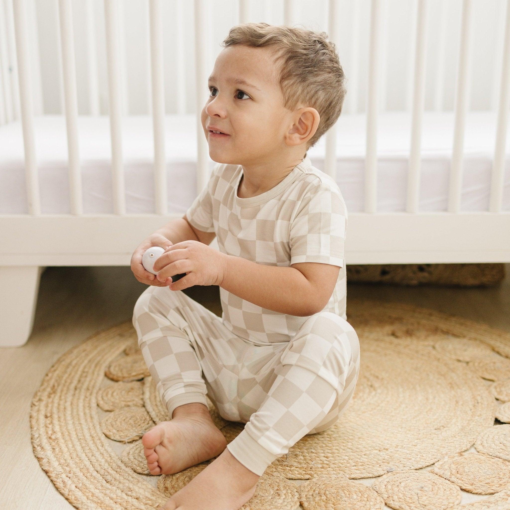 Neutral Checker 2pc Bamboo Pajamas - Image 2
