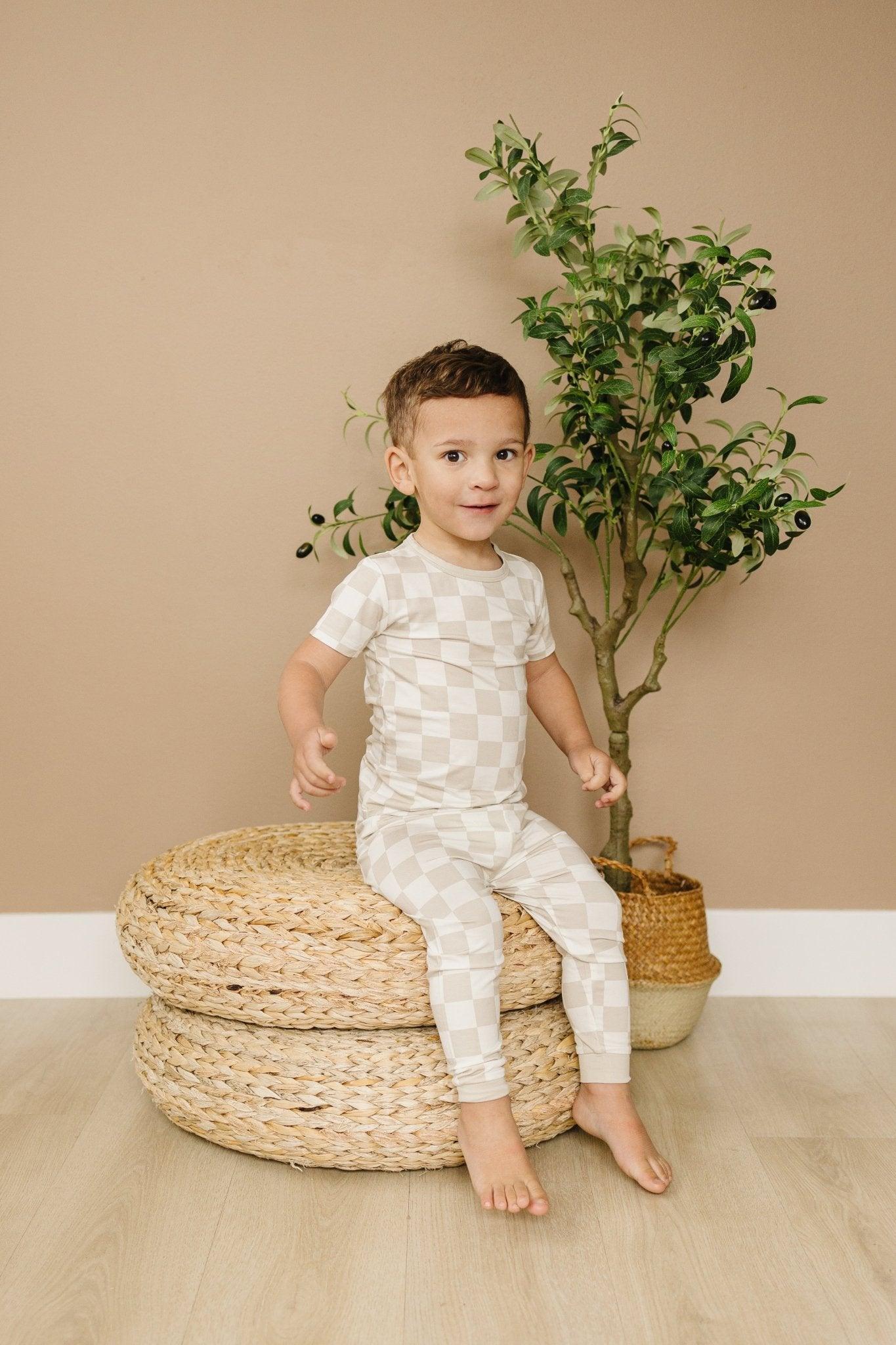 Neutral Checker 2pc Bamboo Pajamas - Image 3