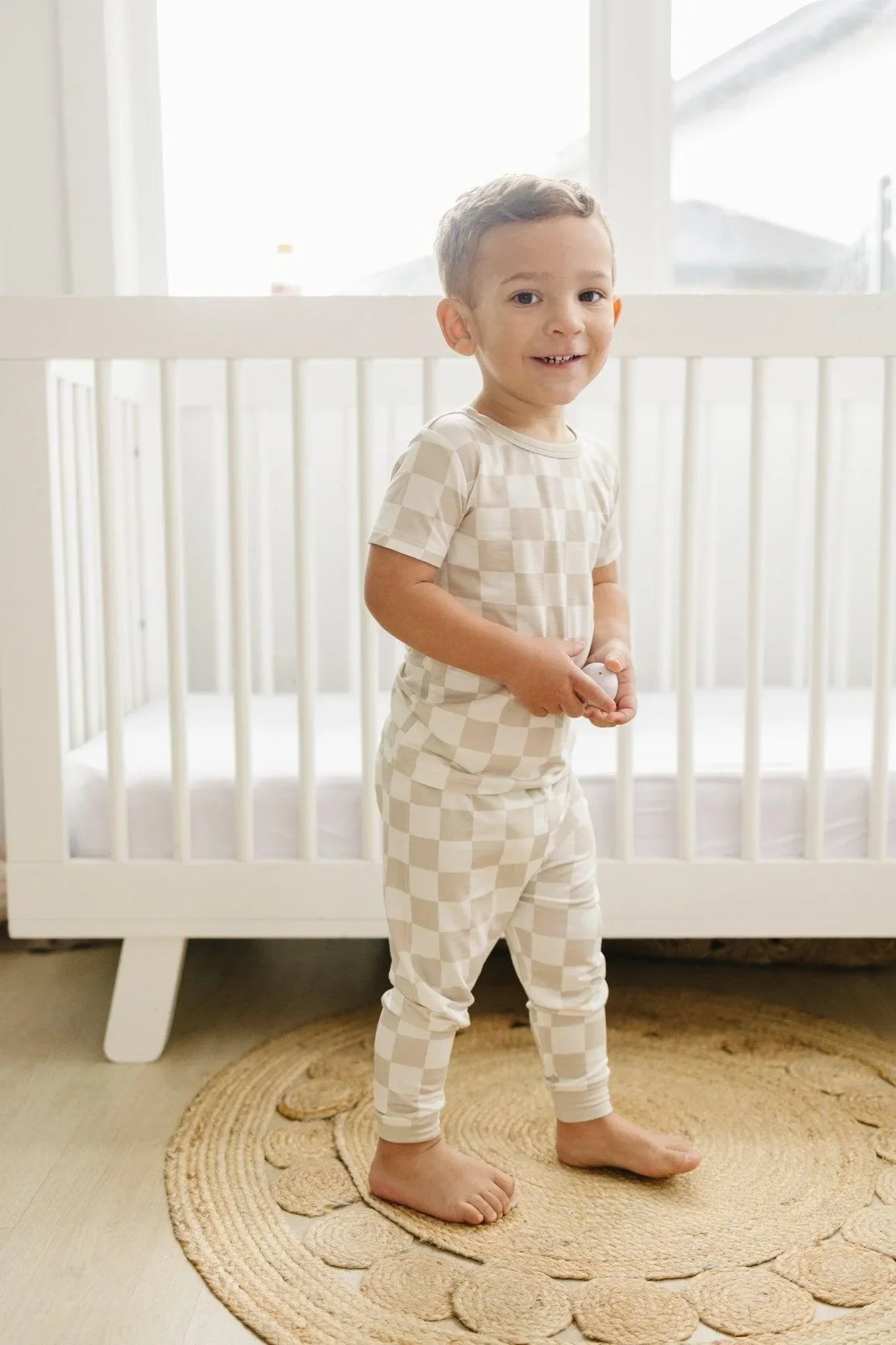 Neutral Checker 2pc Bamboo Pajamas - Image 7