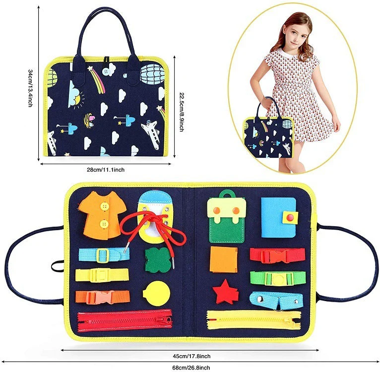 New Busy Book Children's Busy Board Dressing And Buttoning Learning Baby Early Education Preschool Sensory Learning Toy - Image 4
