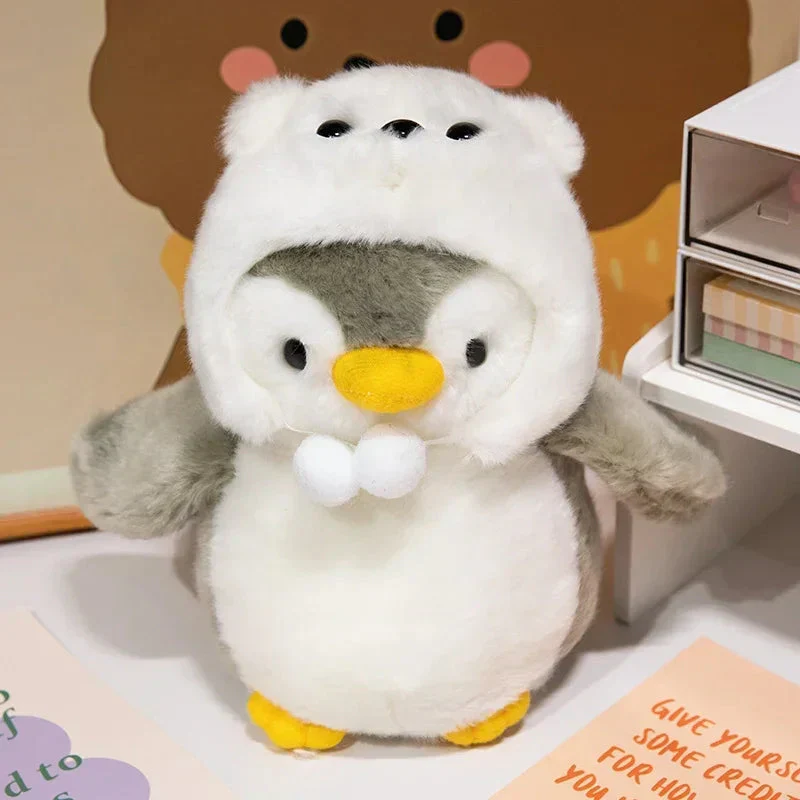 New Cute Penguin Plush Toy Baby Comforting Sleep Doll Fluffy Penguin Wearing Clothes Hats Stuffed Animal Pillow Birthday Gifts - Image 7