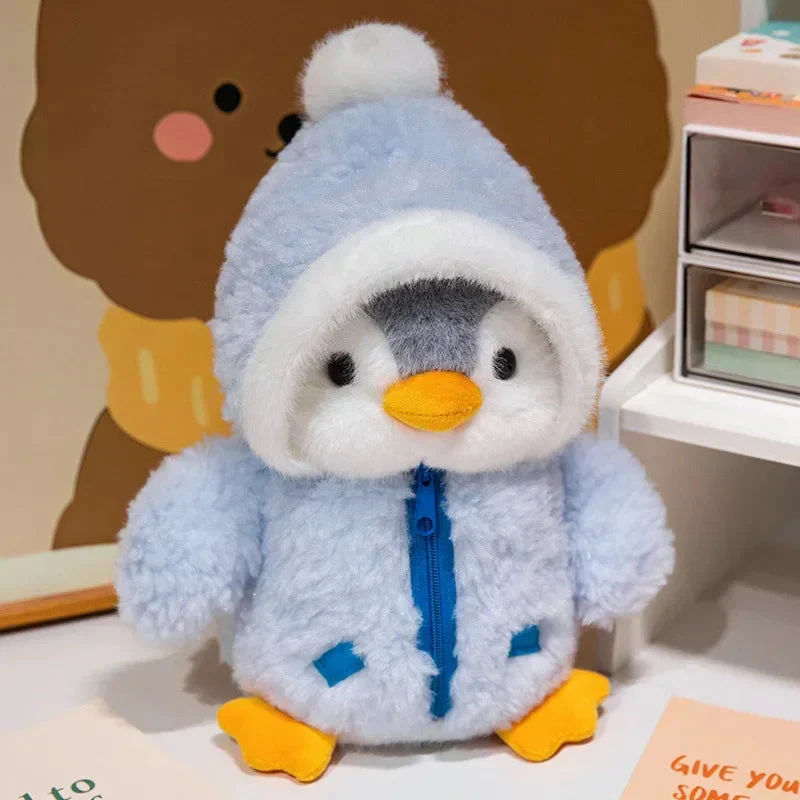 New Cute Penguin Plush Toy Baby Comforting Sleep Doll Fluffy Penguin Wearing Clothes Hats Stuffed Animal Pillow Birthday Gifts - Image 9