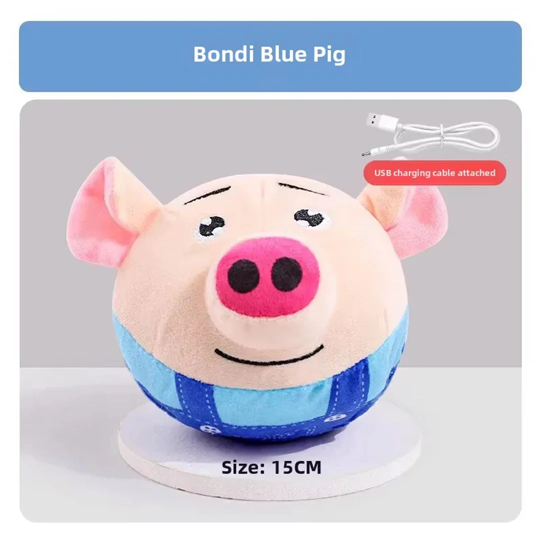 New Dog Toys Interactive Puzzle Electric Plush Jumping Ball USB Rechargeable Clown Cartoon Dog Training Toy Piggy Pet Product - Image 9