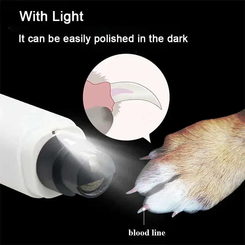 New Electric Pet Nail Grinder – USB Rechargeable LED Dog & Cat Clippers - Image 3