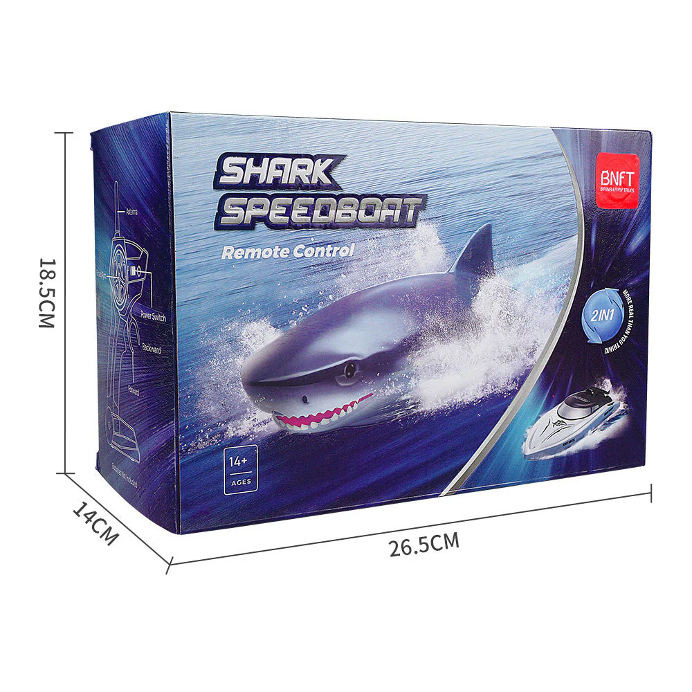 New Electric Shark RC Boat Vehicles Waterproof Swimming Pool Simulation Model Toys 2 In 1 High-speed Remote Control Boat - Image 2
