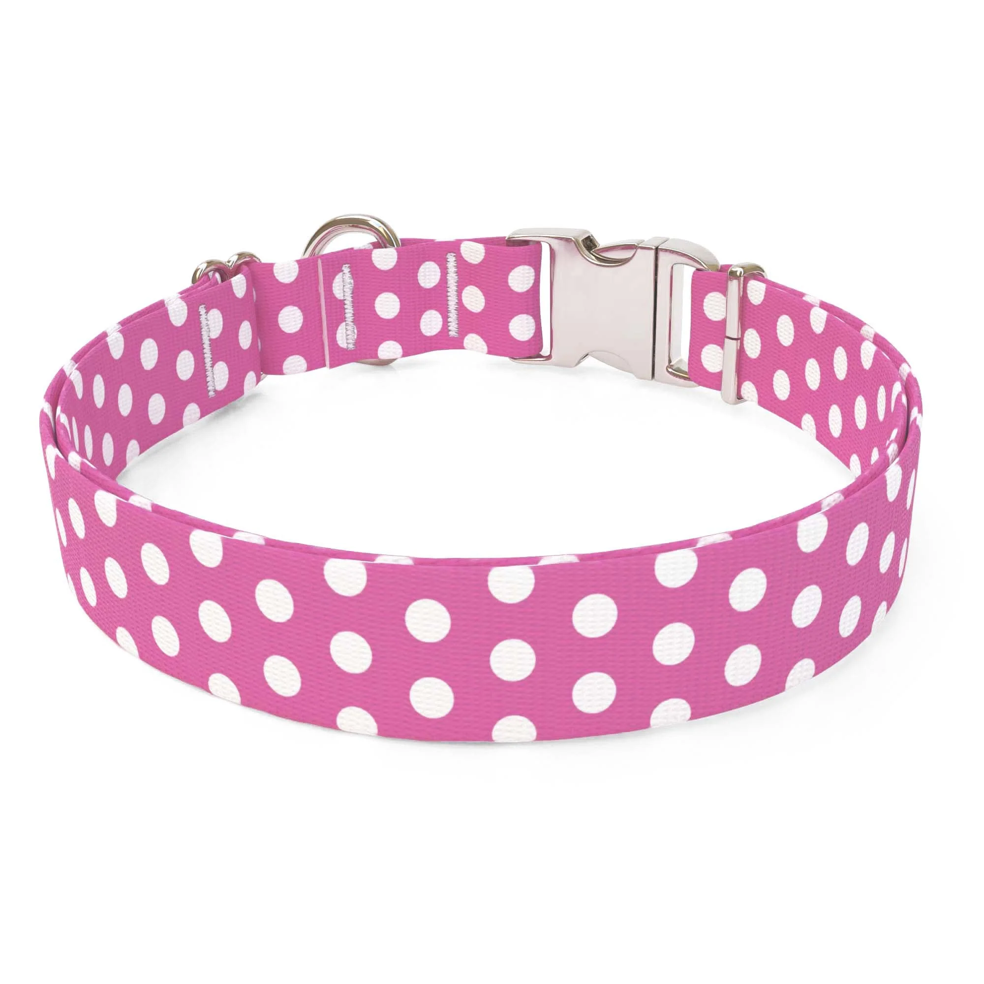 New Pink Polka Dot Dog Collar - Image 2