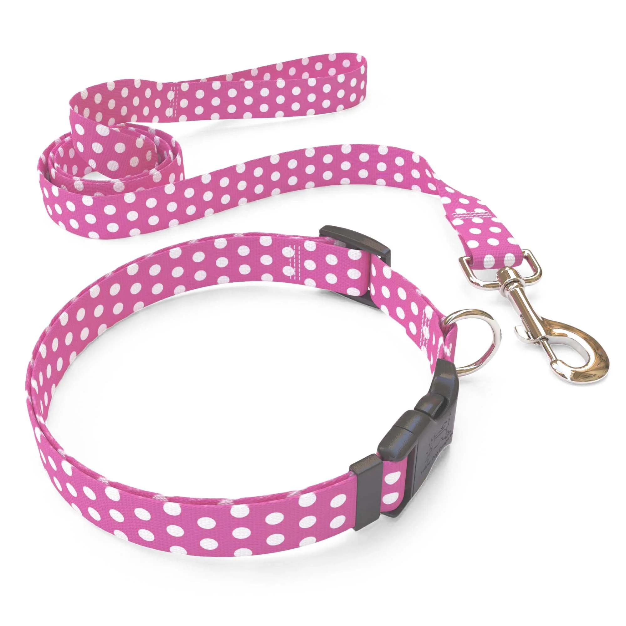 New Pink Polka Dot Dog Collar - Image 4