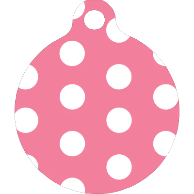 New Pink Polka Dot HD Dog ID Tag - Image 3