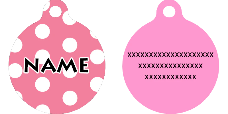 New Pink Polka Dot HD Dog ID Tag - Image 4