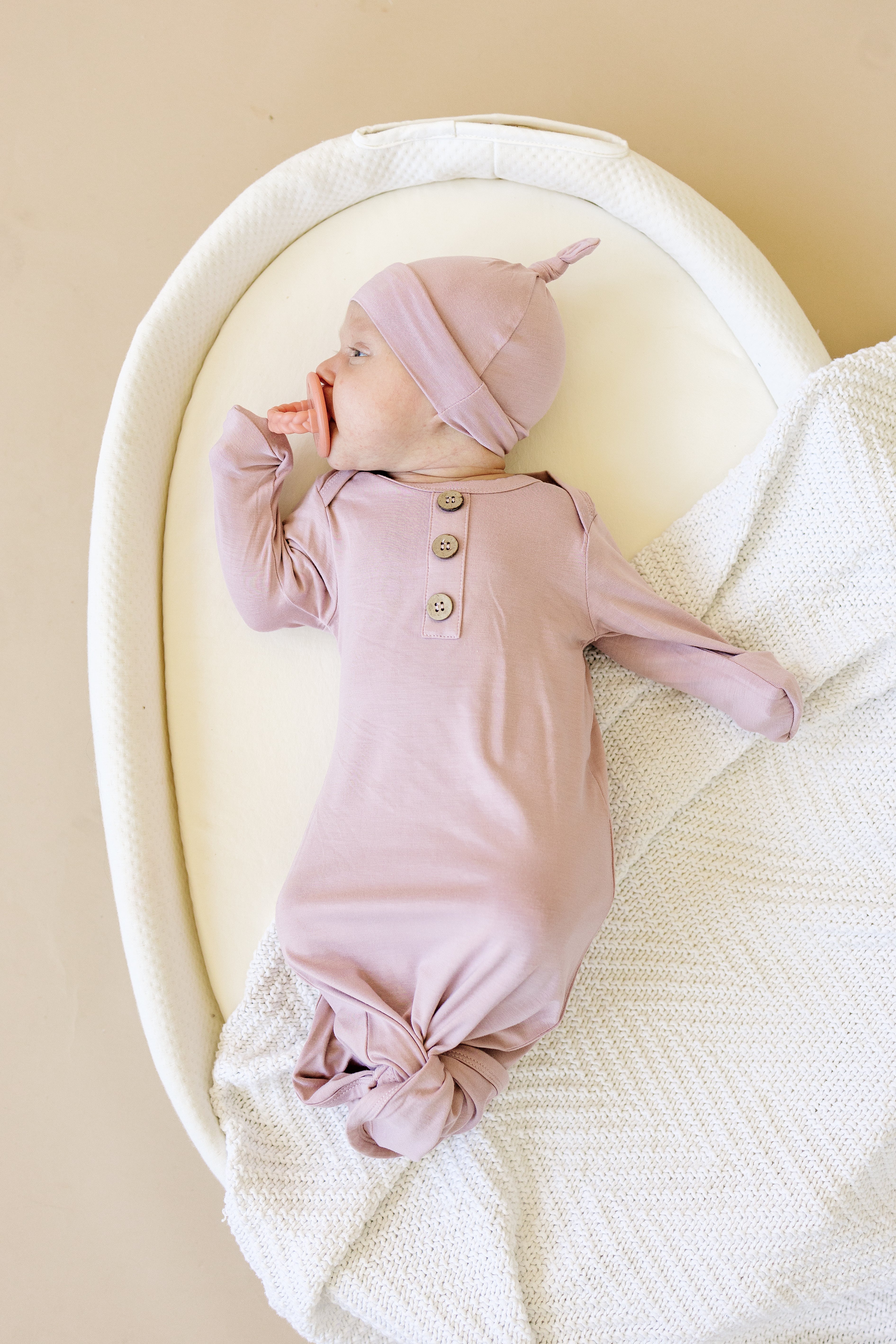 Newborn Bamboo Gown & Hat Set - Image 5