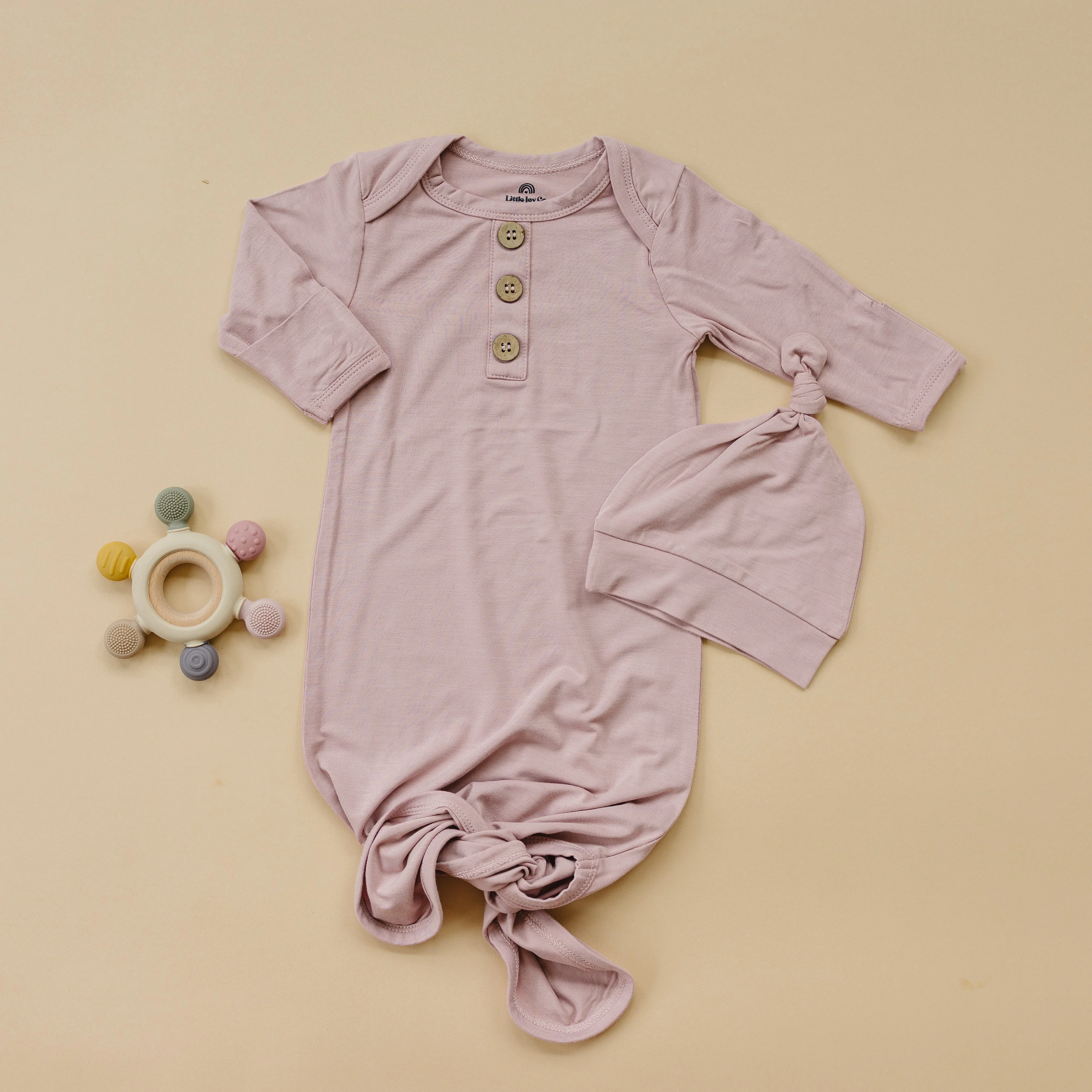 Newborn Bamboo Gown & Hat Set - Image 7