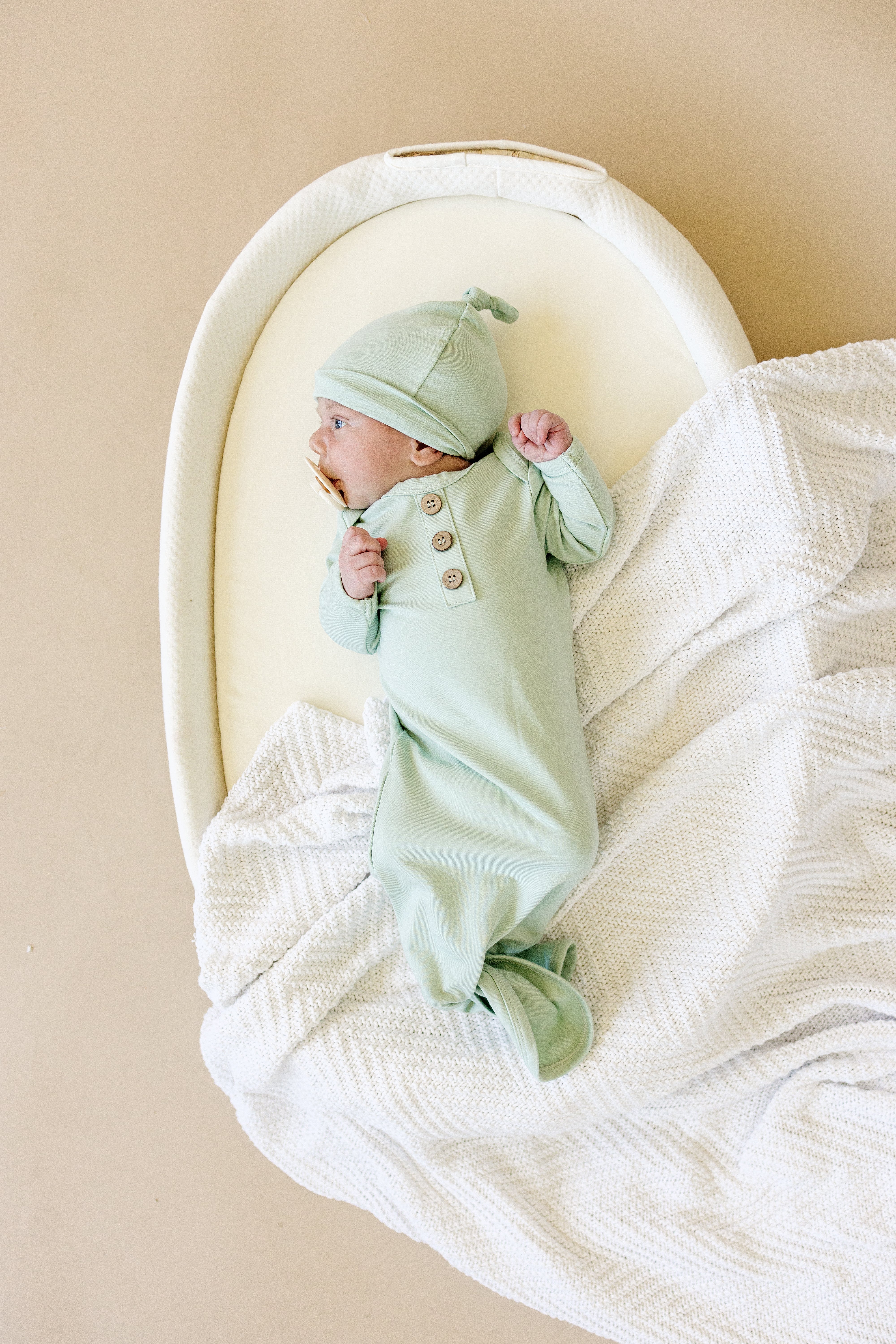 Newborn Bamboo Gown & Hat Set - Image 8