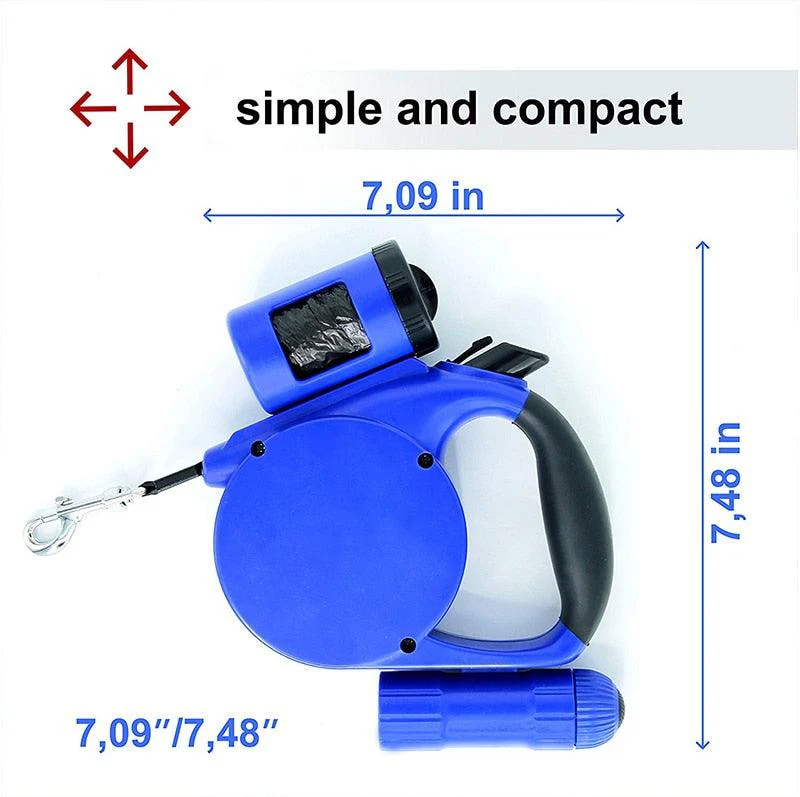 Nightwalk 4.5M Led Light And Waste Bag Dispenser Retractable Dog Leash - Image 4