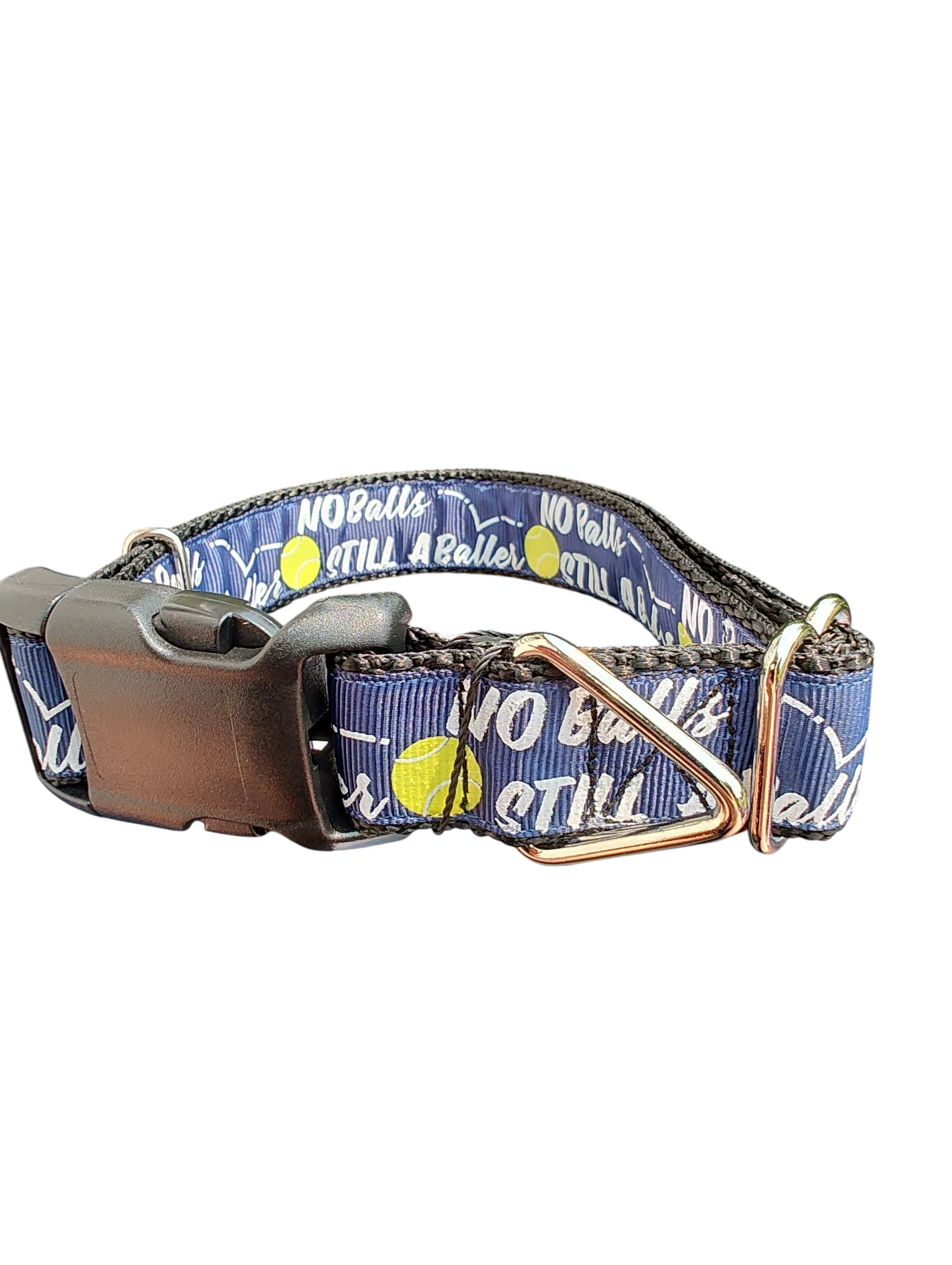 No Balls Still A Baller Black Nylon Dog Collar - Image 2